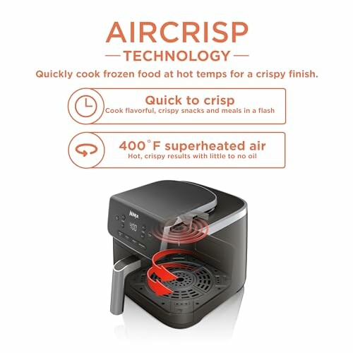 AirCrisp technology air fryer with quick cooking features and 400ÃÂÃÂÃÂÃÂÃÂÃÂÃÂÃÂÃÂÃÂÃÂÃÂÃÂÃÂÃÂÃÂ°F superheated air.