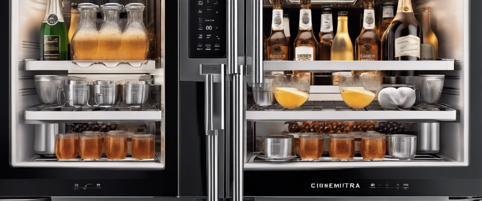 Features of a premium beverage center with adjustable shelves and temperature controls