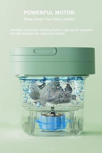 Compact portable washing machine with powerful motor.